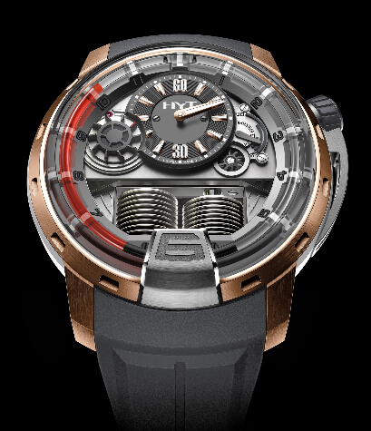 HYT H1 Red2 Titanium and Pink Gold 148-TG-02-RF-RG replica watch - Click Image to Close